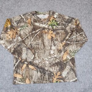 Grunt Style Realtree Edge Camo Shirt Men L Brown Hunting Fishing Performance Tee